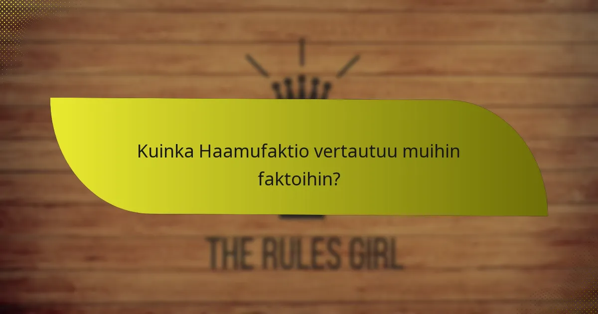 Kuinka Haamufaktio vertautuu muihin faktoihin?