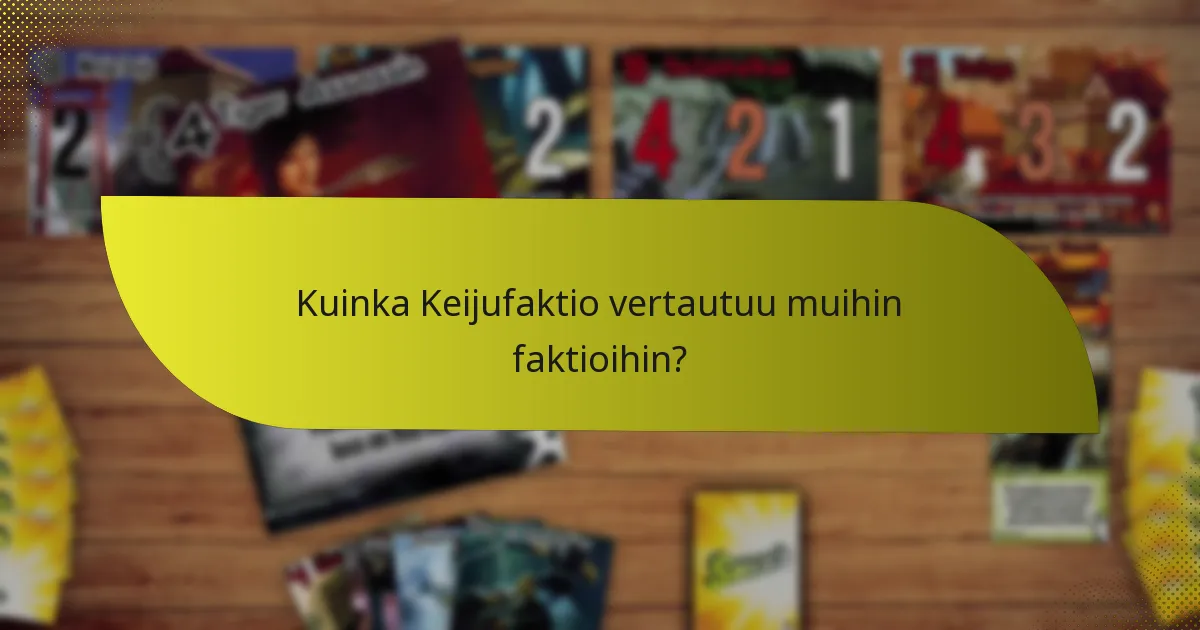 Kuinka kehittää strategioita Keijufaktiolle?