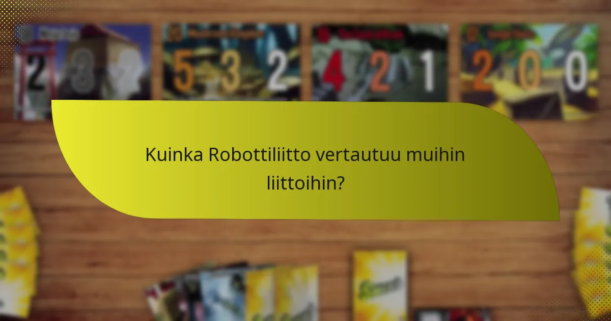 Kuinka Robottiliitto vertautuu muihin liittoihin?