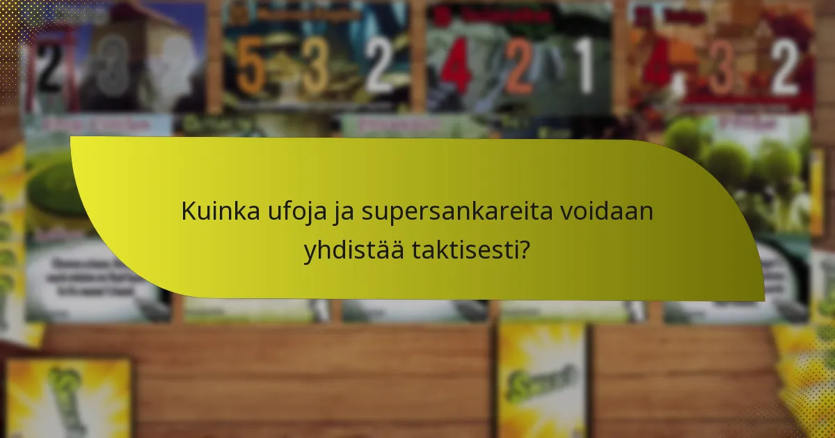 Kuinka ufoja ja supersankareita voidaan yhdistää taktisesti?