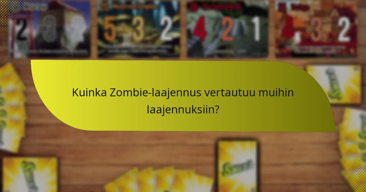 Mitkä avainkortit sisältyvät Zombie-laajennukseen?