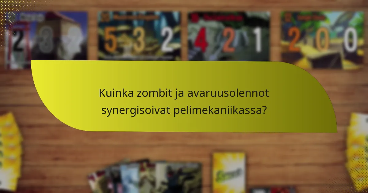 Kuinka zombit ja avaruusolennot synergisoivat pelimekaniikassa?