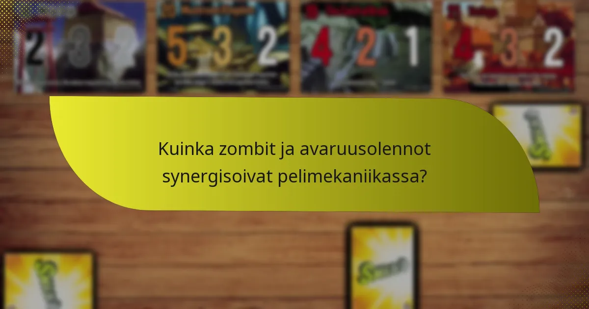 Mitkä taktiset strategiat voidaan käyttää zombi-avaruusolento yhdistelmän kanssa?