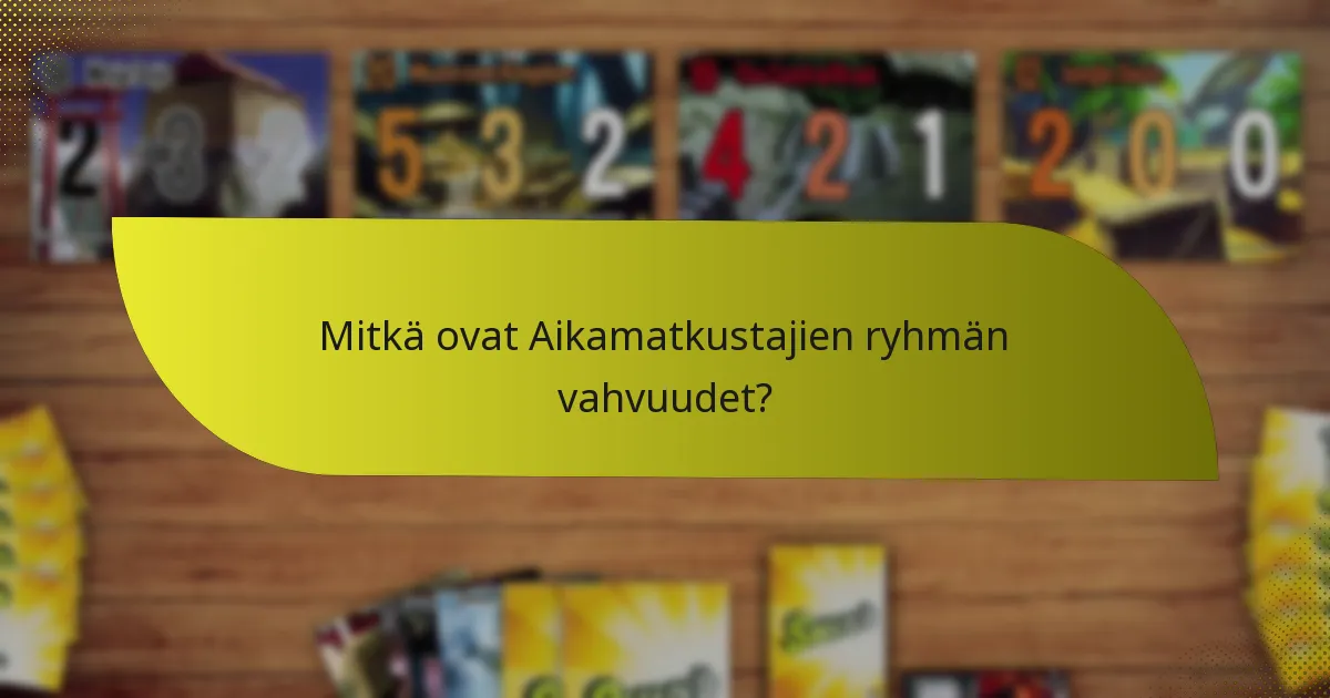 Kuinka Aikamatkustajien ryhmä vertautuu muihin ryhmiin?