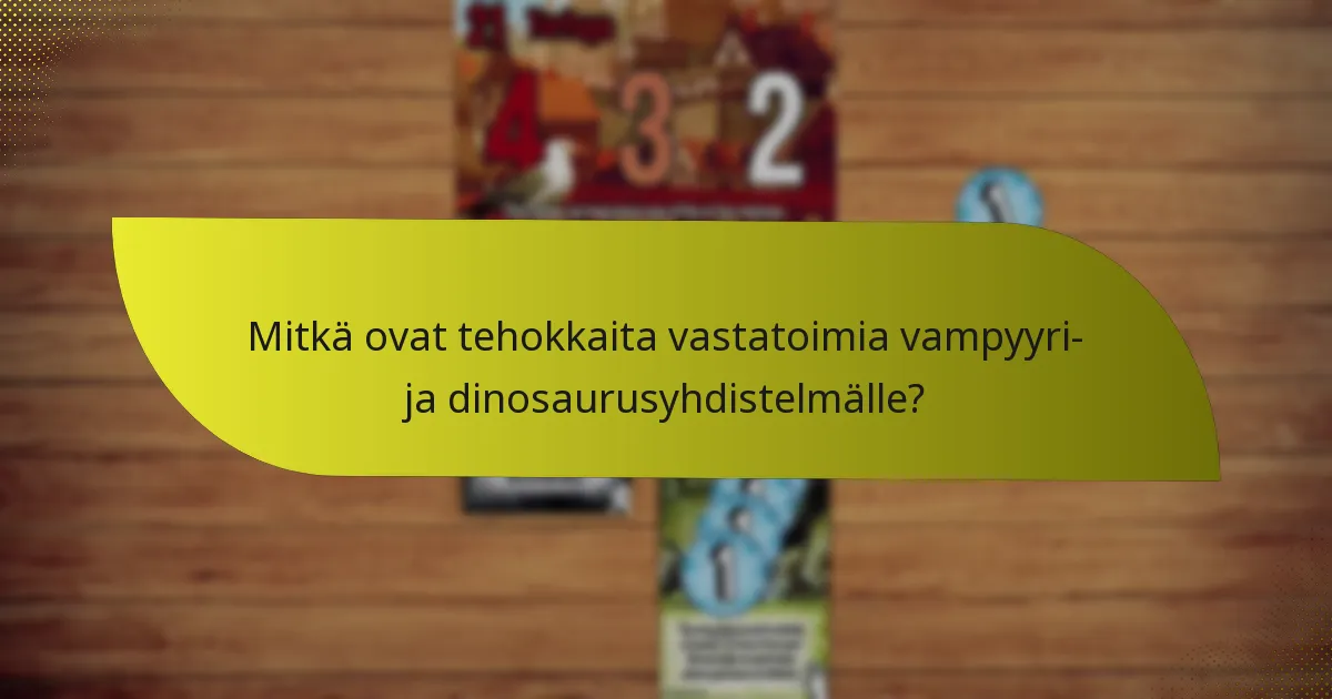 Mitkä ovat tehokkaita vastatoimia vampyyri- ja dinosaurusyhdistelmälle?