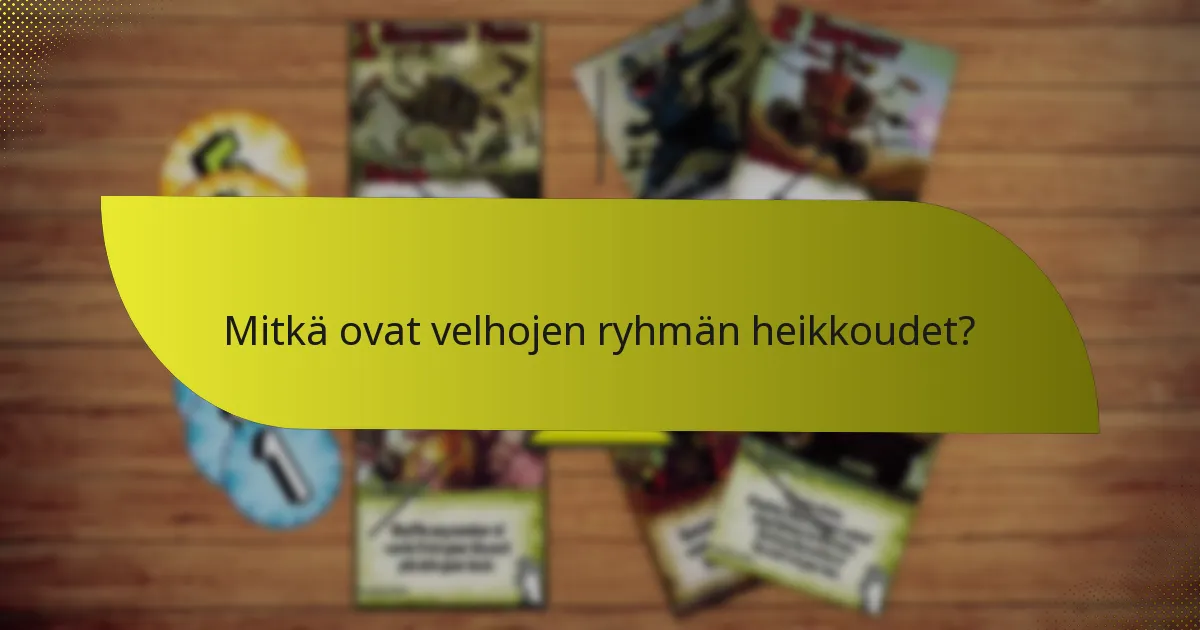 Mitkä ovat velhojen ryhmän heikkoudet?