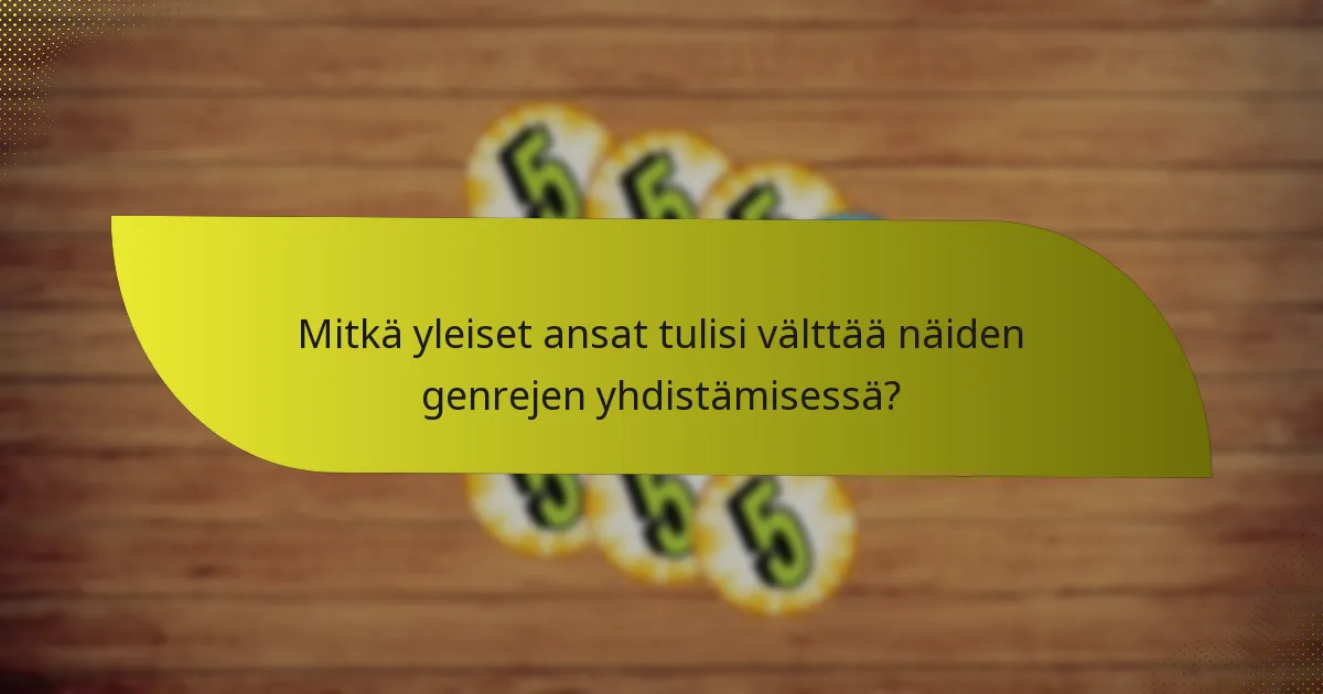 Mitkä yleiset ansat tulisi välttää näiden genrejen yhdistämisessä?